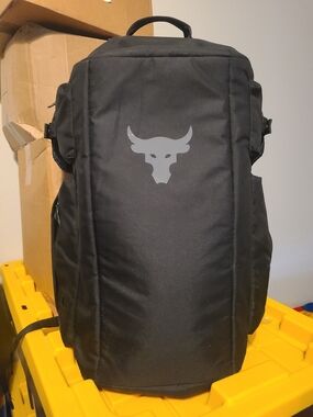 Under Armour Project Rock PRJCT-3 Duffle Bag Backpack Black Gray Gym Casual